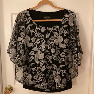 Connected Apparel Silver/Black Top